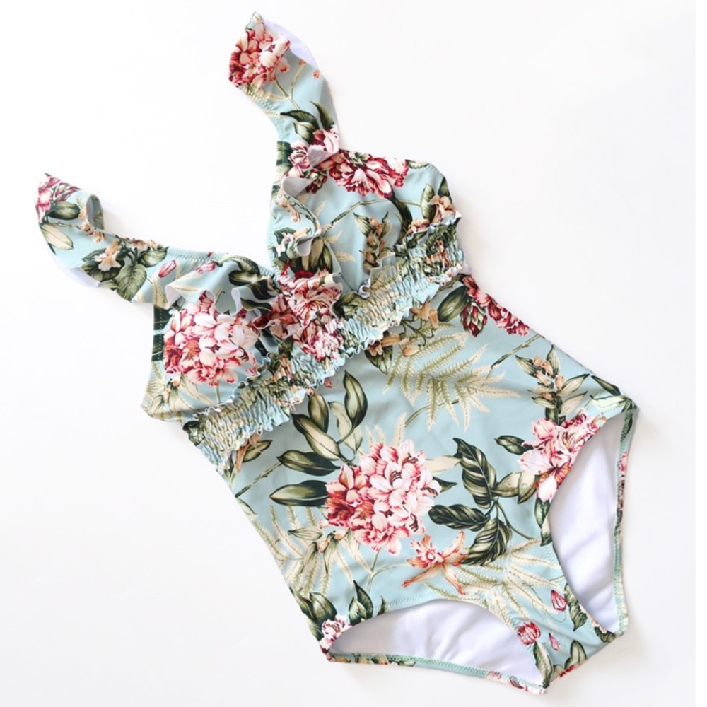 CLEARANCE Floral Ruffle One Piece Swimsuit - Picture 7 of 8